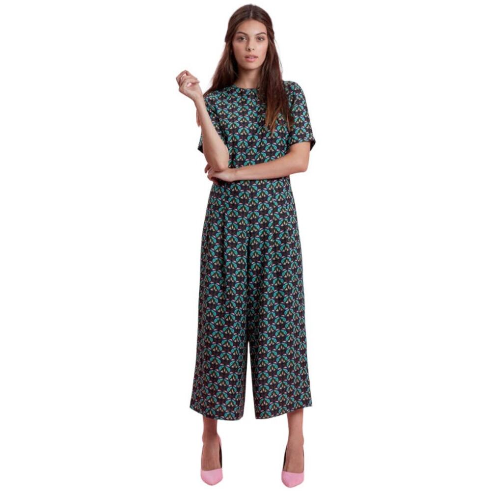 Traffic People Women's Bianca Retro 1970s Floral Jumpsuit Size Medium